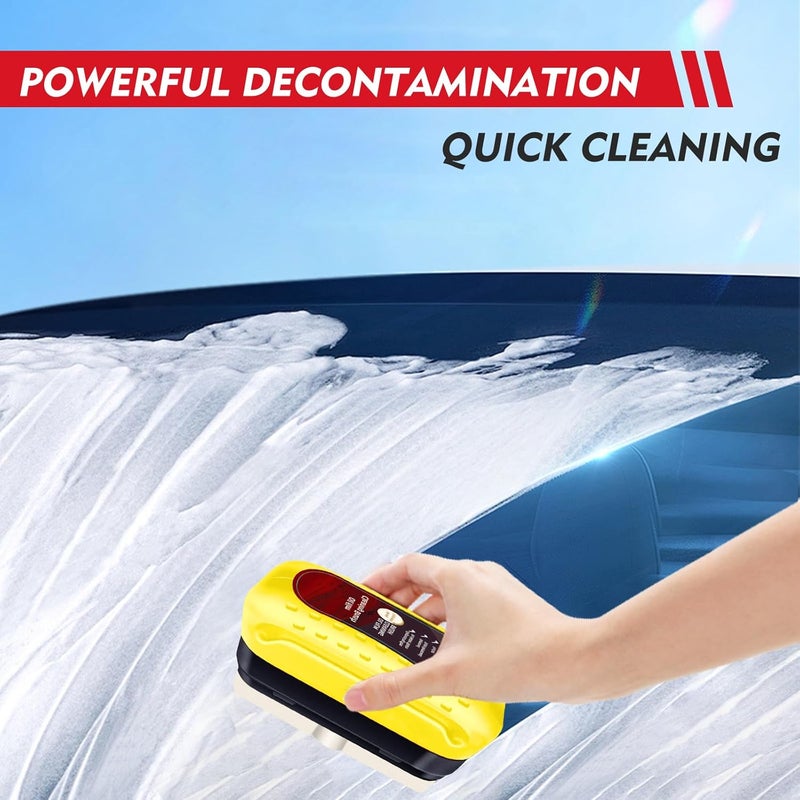 Eiruseed Automotive Oil Film Cleaning Brush with Reusable Foam Sprayer, Upgraded Antifog Glass Cleaning Board, Glass Oil Film Remover for Car Windows & Windshields, Versatile Car Glass Cleaner Brush (Yellow) - Image 2